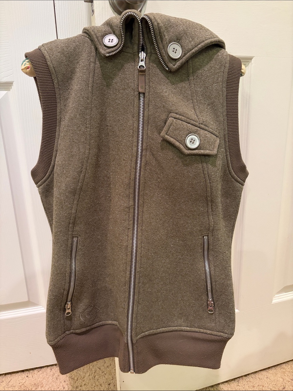 Burton Beige Dryride Zip-up Hooded Vest